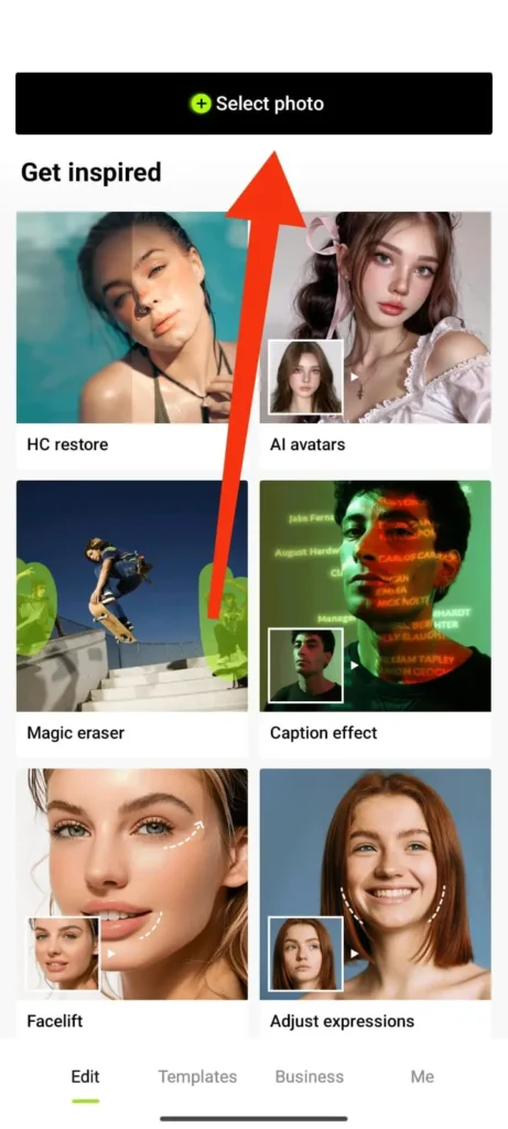 hypic ai expand: select photo